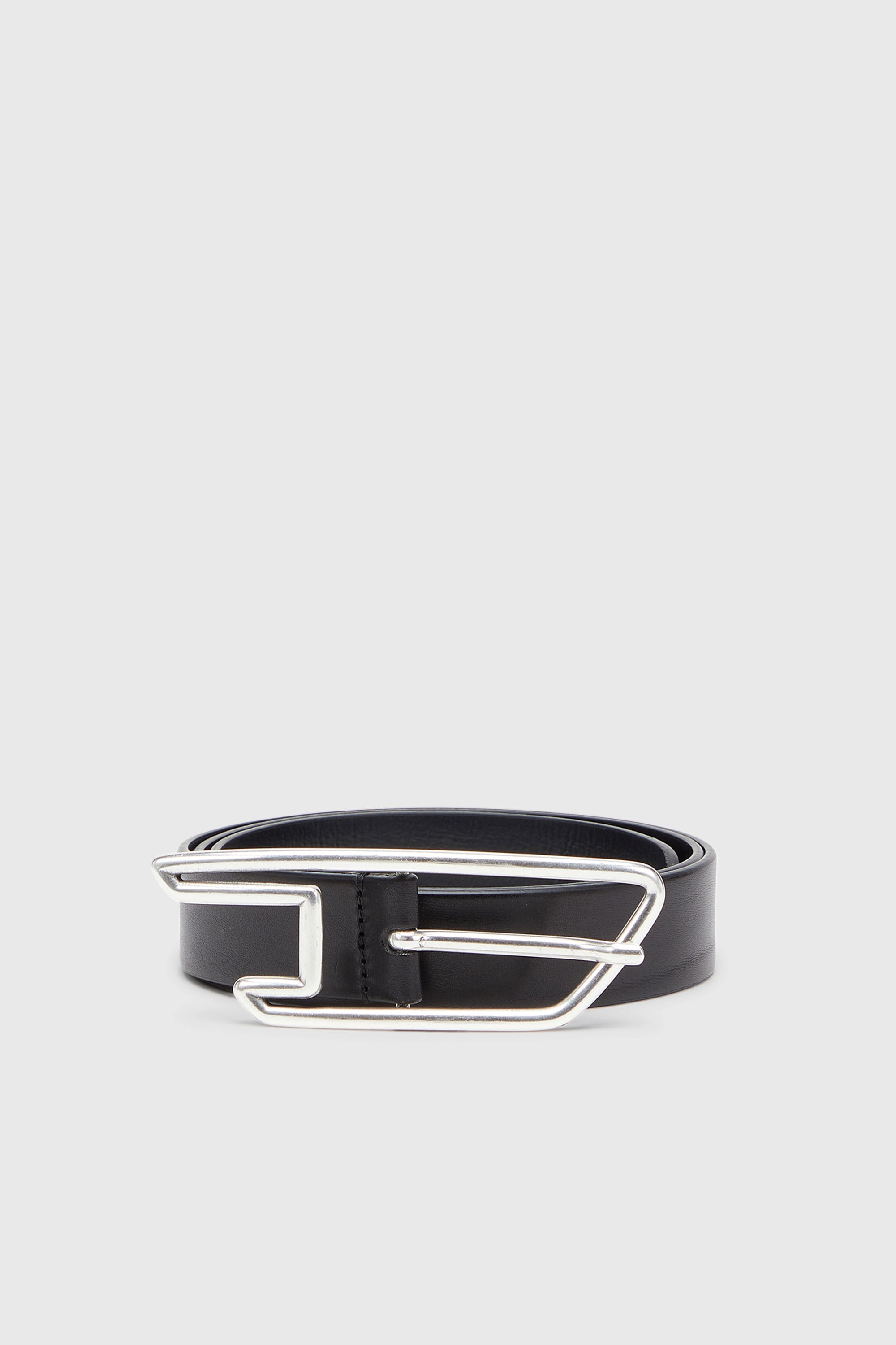 Diesel - B-D LINE 30, Cintur&oacute;n 3 cm de cuero con hebilla con el logotipo D Unisex in Negro - 1
