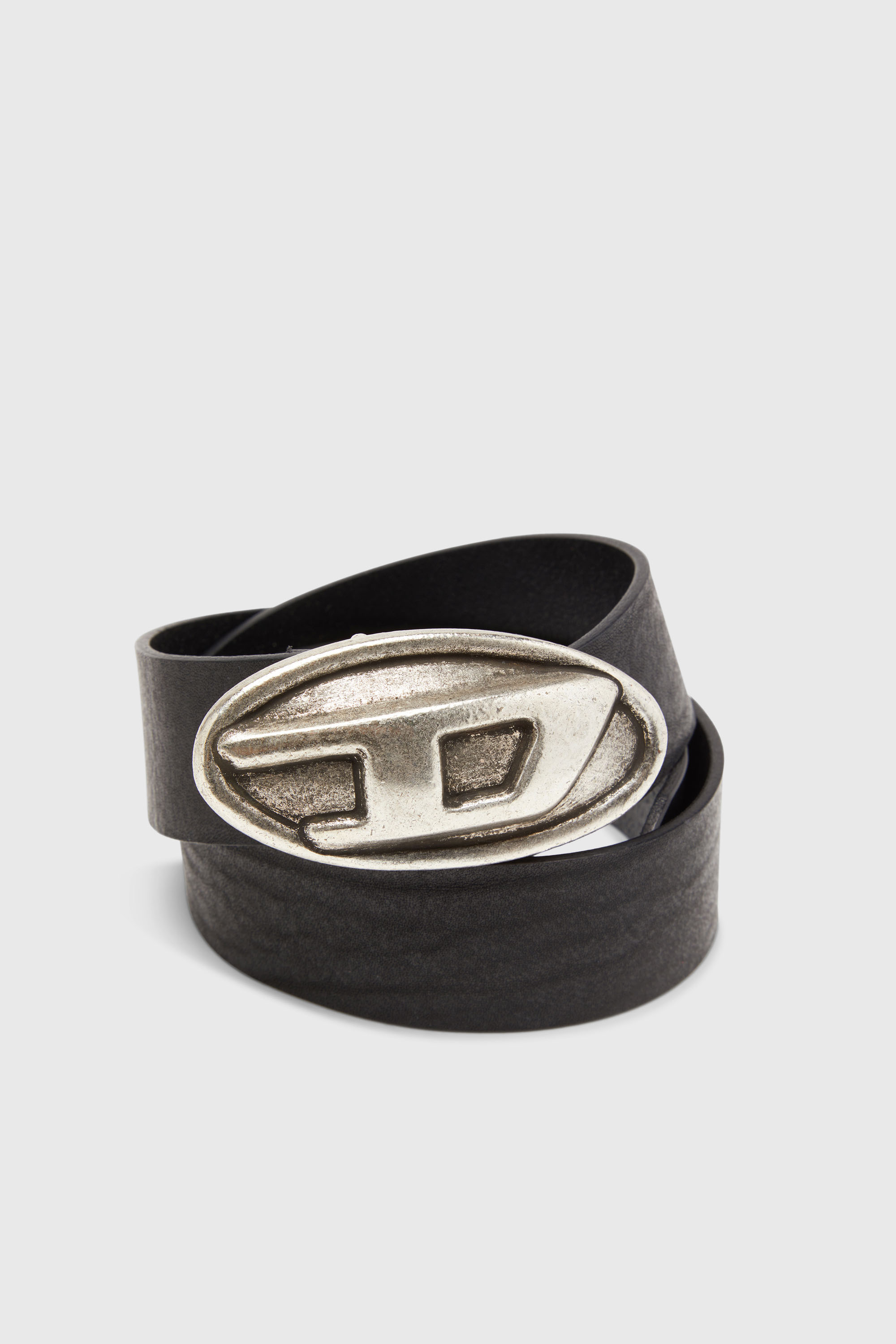 DIESEL 黒 ベルト S/M Men's 4 cm belt with Oval D buckle | Black | Diesel US