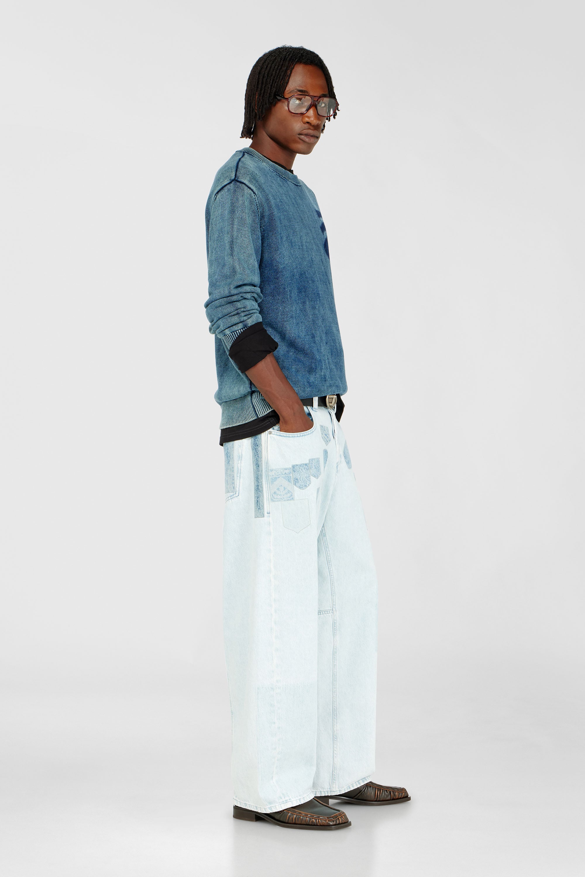 Diesel - Relaxed Jeans 1997 D-Enim-M 0IFBQ Unisex, Azul Claro - 2