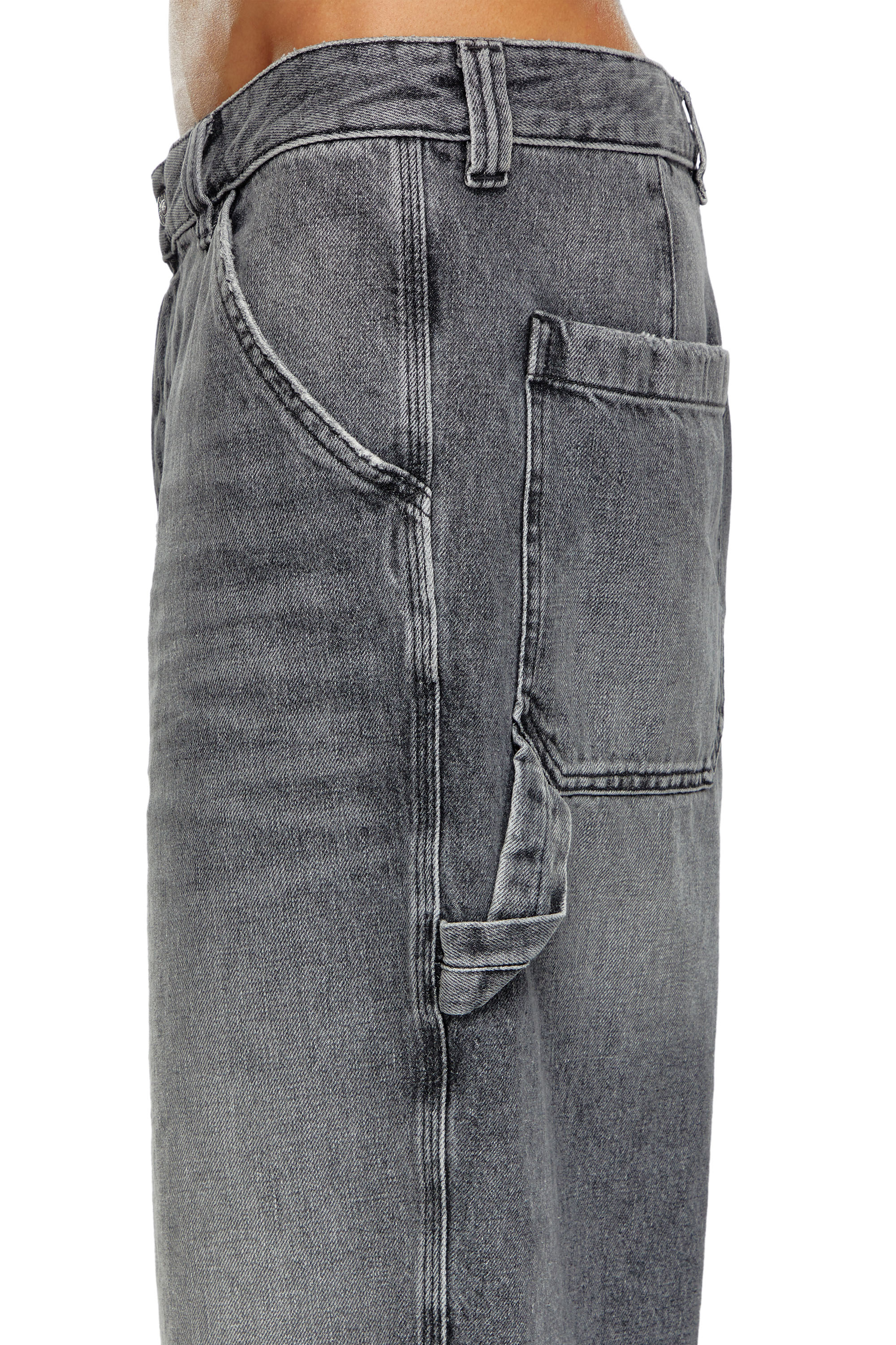 Diesel - D-LIVERY-SHORT, Short utility en denim de chanvre Homme in Noir - 4