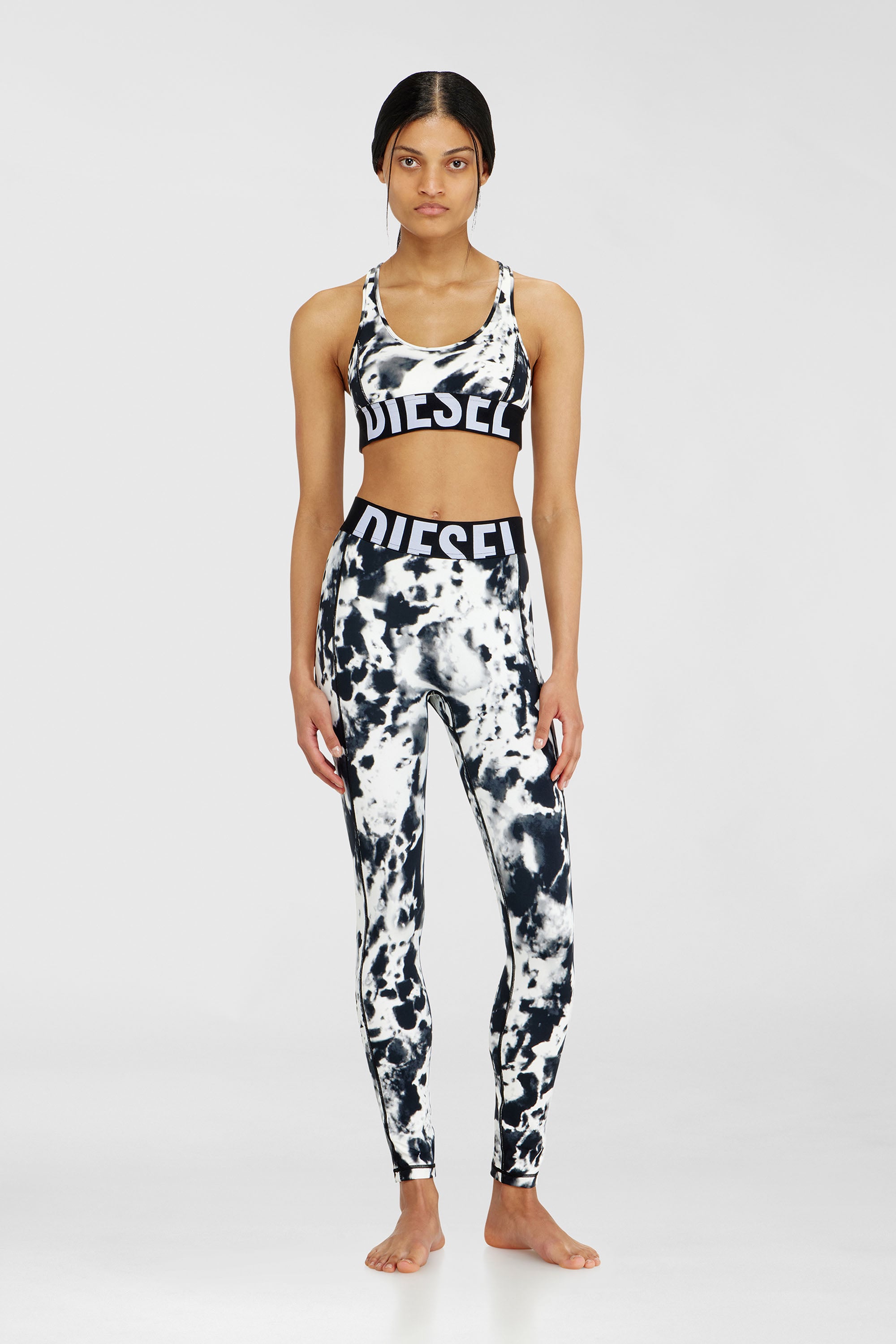 Diesel - ALLISON-D-POP, Female's Sports bra in printed microfibre in White/Black - 2