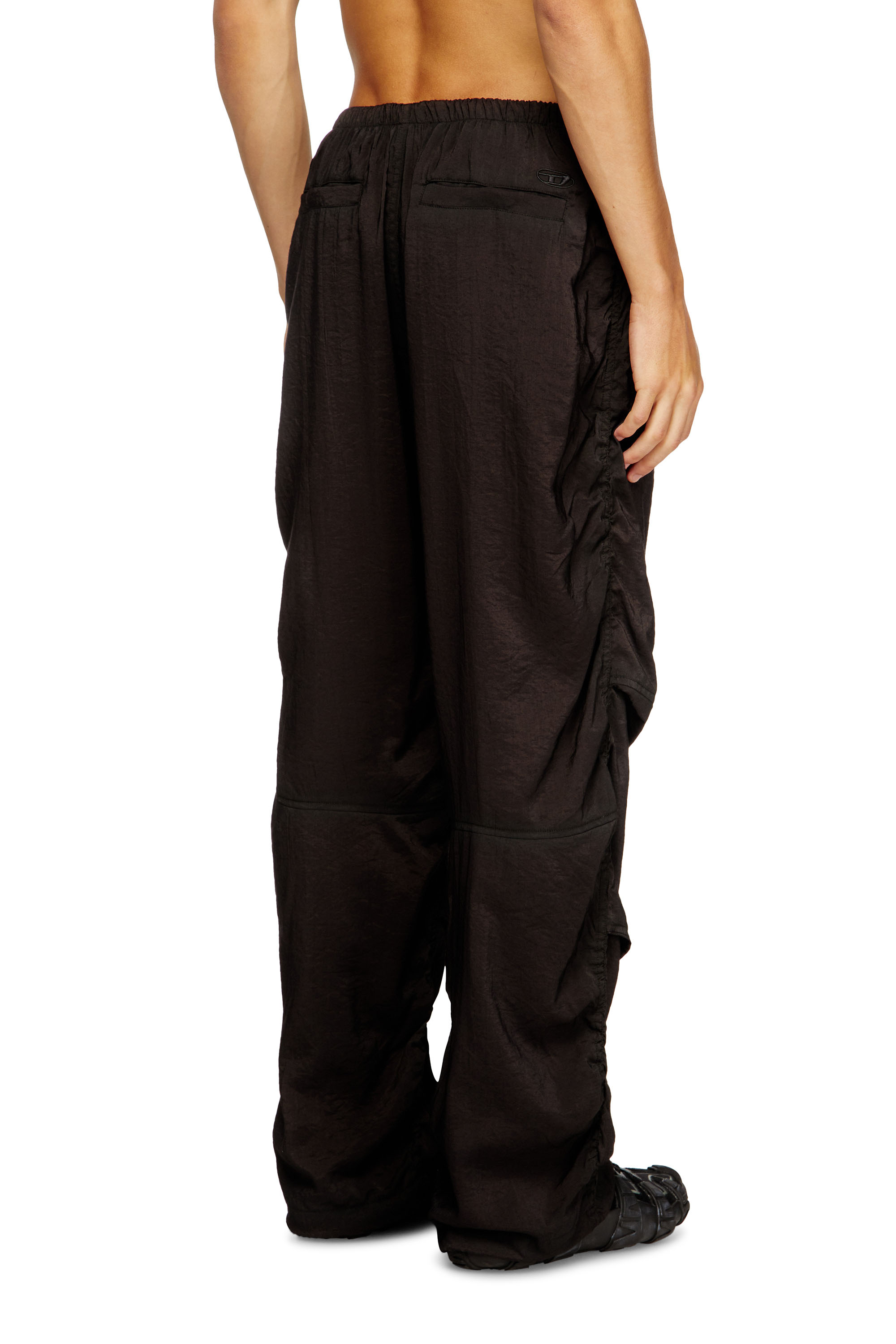 Diesel - P-DAILY, Man's Utility pants in light, crinkled fabric in Black - 3