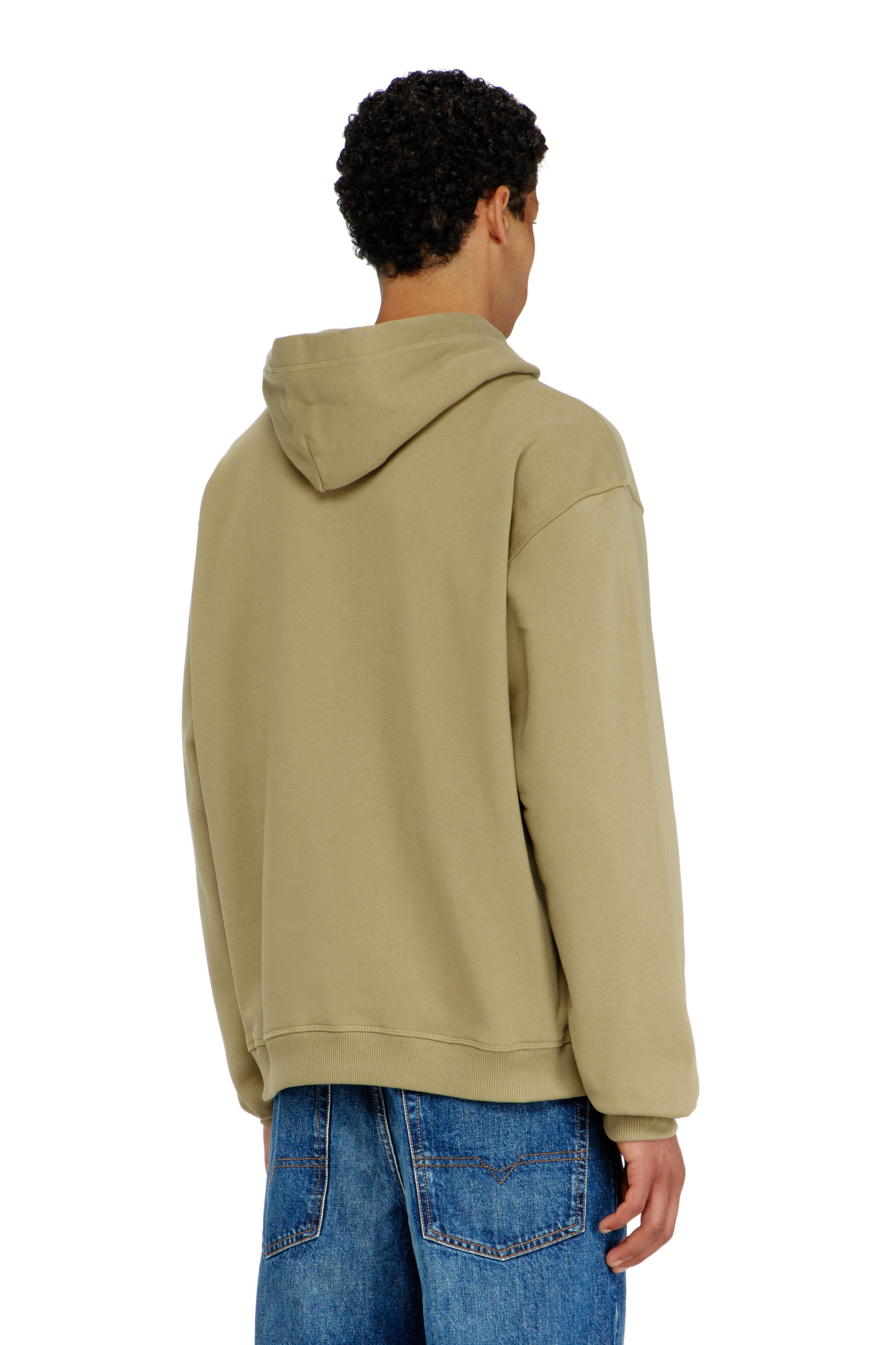 Diesel - S-NORM-HOOD-IOD, Sudadera con capucha de algod&oacute;n con Oval D met&aacute;lico. Hombre in Verde - 4