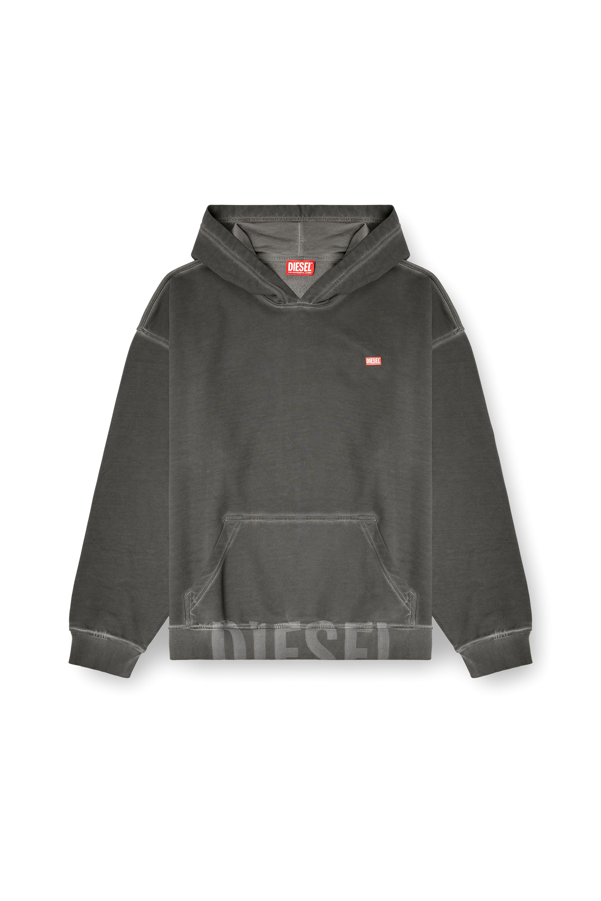 Diesel - S-BOXT-HOOD-T4, Sweat à capuche en coton avec poche kangourou Homme in Gris - 3
