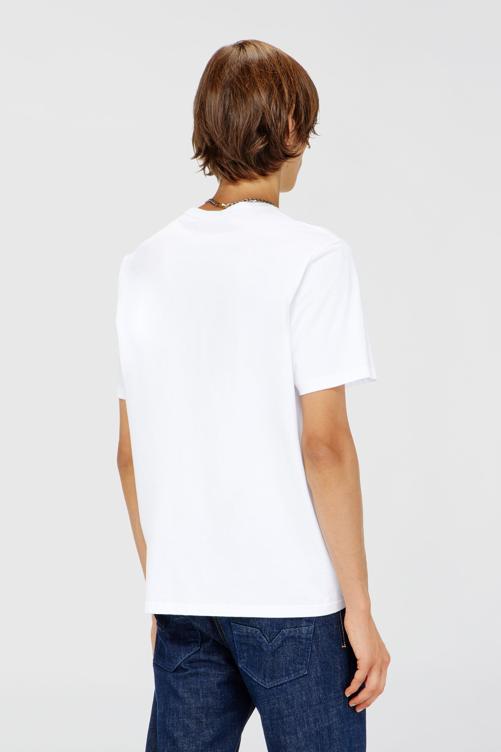 Diesel - T-ADJUST-MICRODIV, Unisex's T-shirt with micro-embroidered logo in White - 4