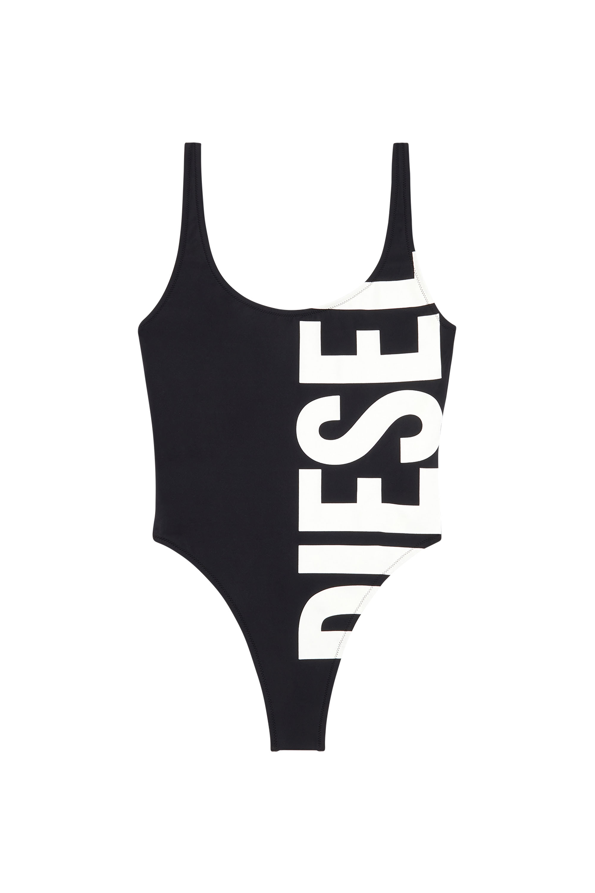 Diesel - BFSW-KYLIA, Woman's Swimsuit with maxi Diesel print in Black/White - 2