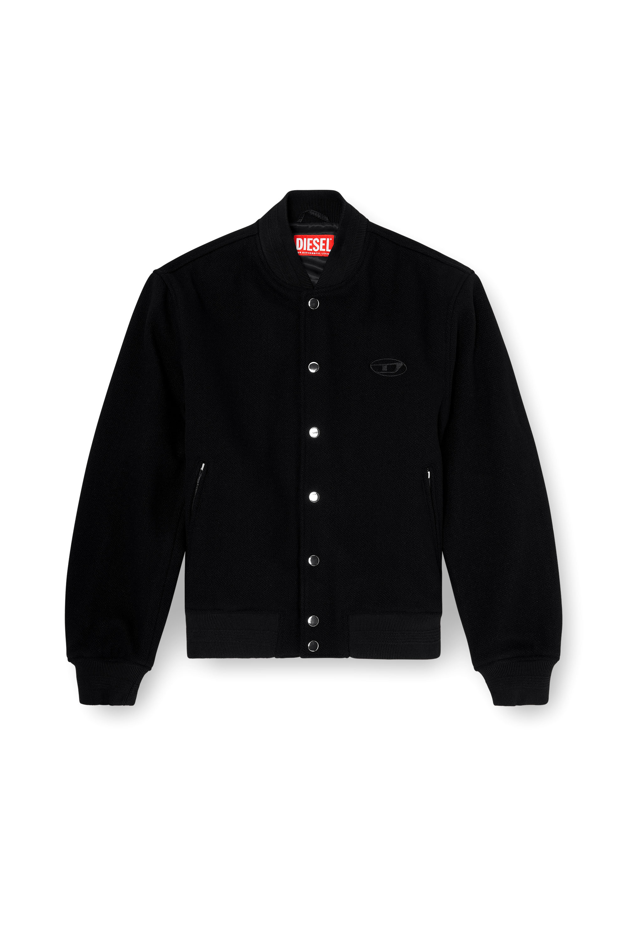 Diesel - J-ARRY-WRD, Chaqueta bomber de mezcla de lana afieltrada Hombre in Negro - 3