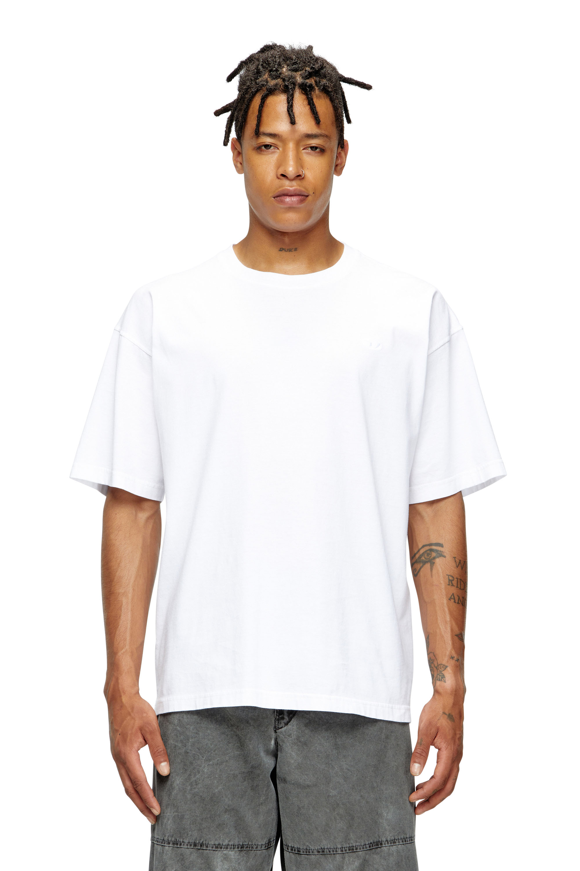 Diesel - T-BOXT-T24, Male's T-shirt with Oval D logo in White - 1