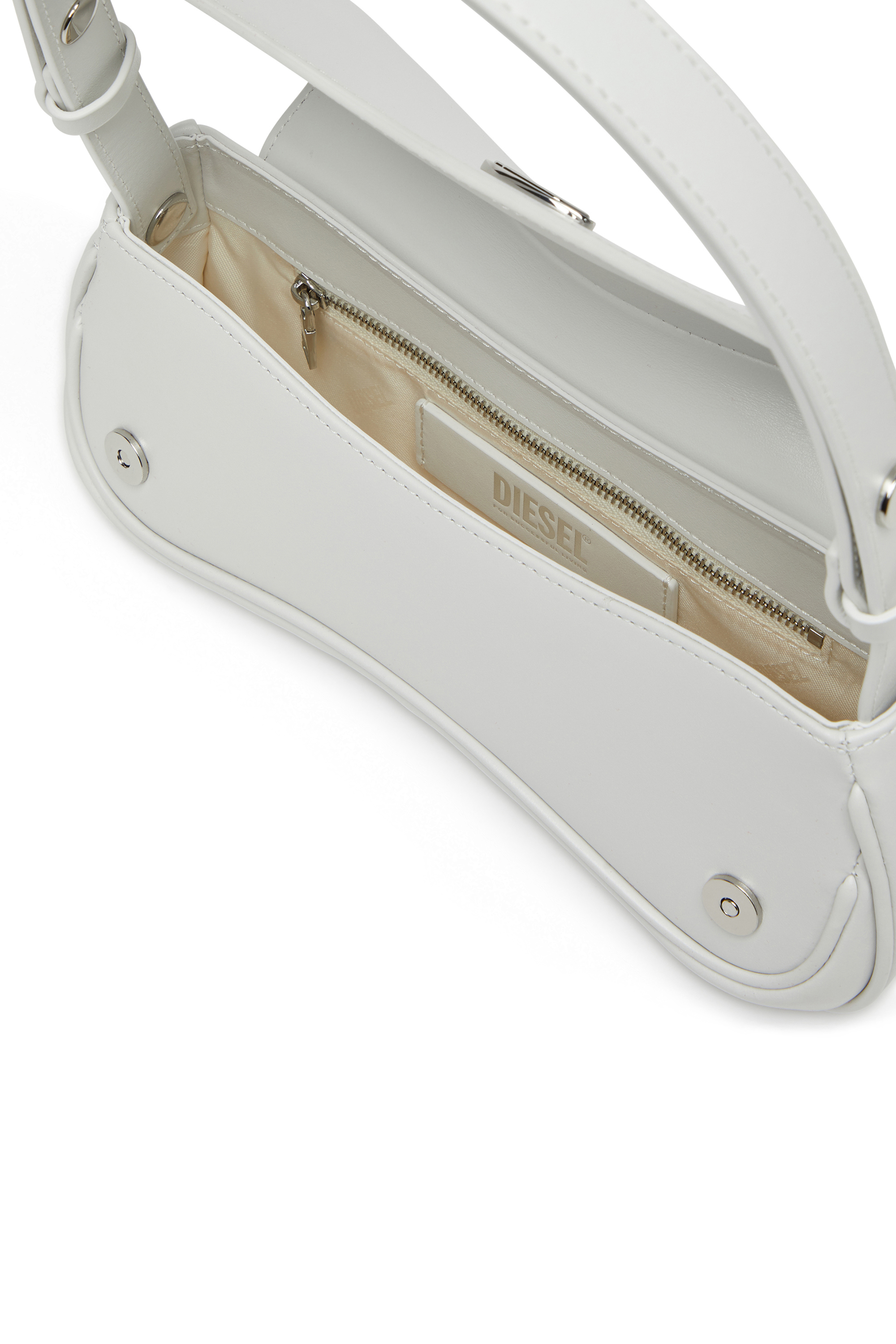 Diesel - PLAY CLUTCH, Play-Sac à bandoulière en cuir semi-brillant Femme in Blanc - 4