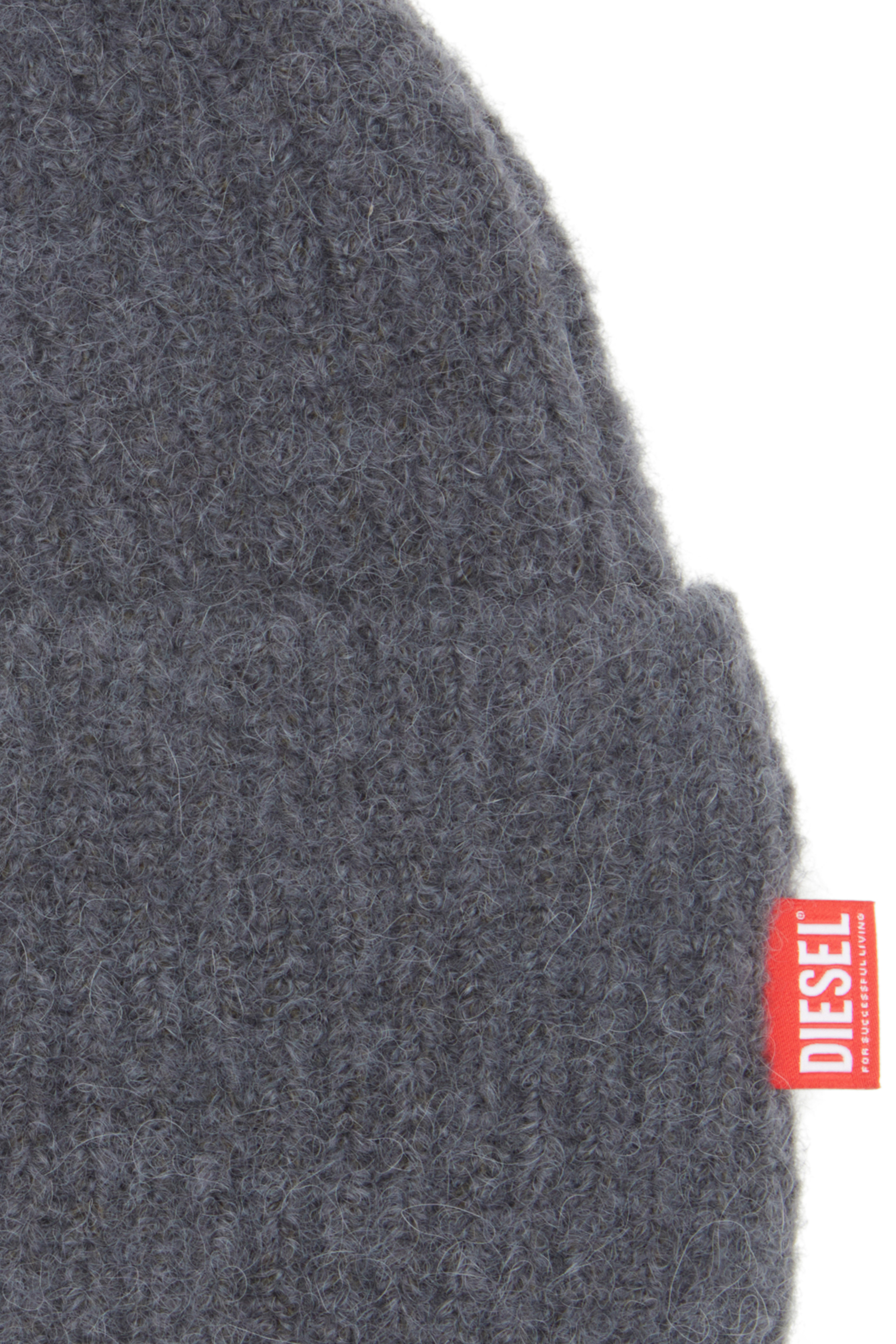 Diesel - K-LOLLO-HAT, Bonnet côtelé en alpaga Mixte in Gris - 3