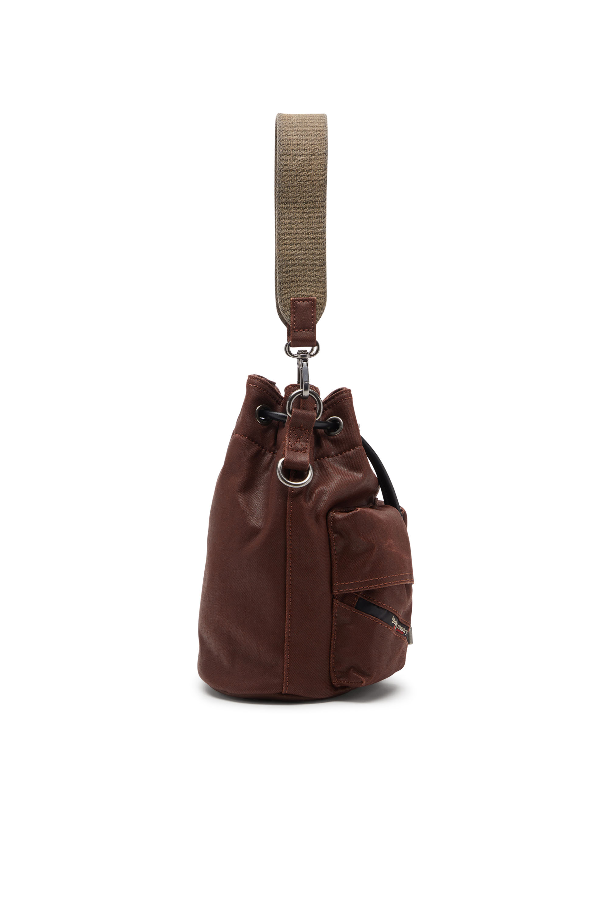 Diesel - MULTI-PKTS BUCKET X, Multi-Pkts - Bolsa de algod&oacute;n con m&uacute;ltiples bolsillos Unisex in Marr&oacute;n - 3