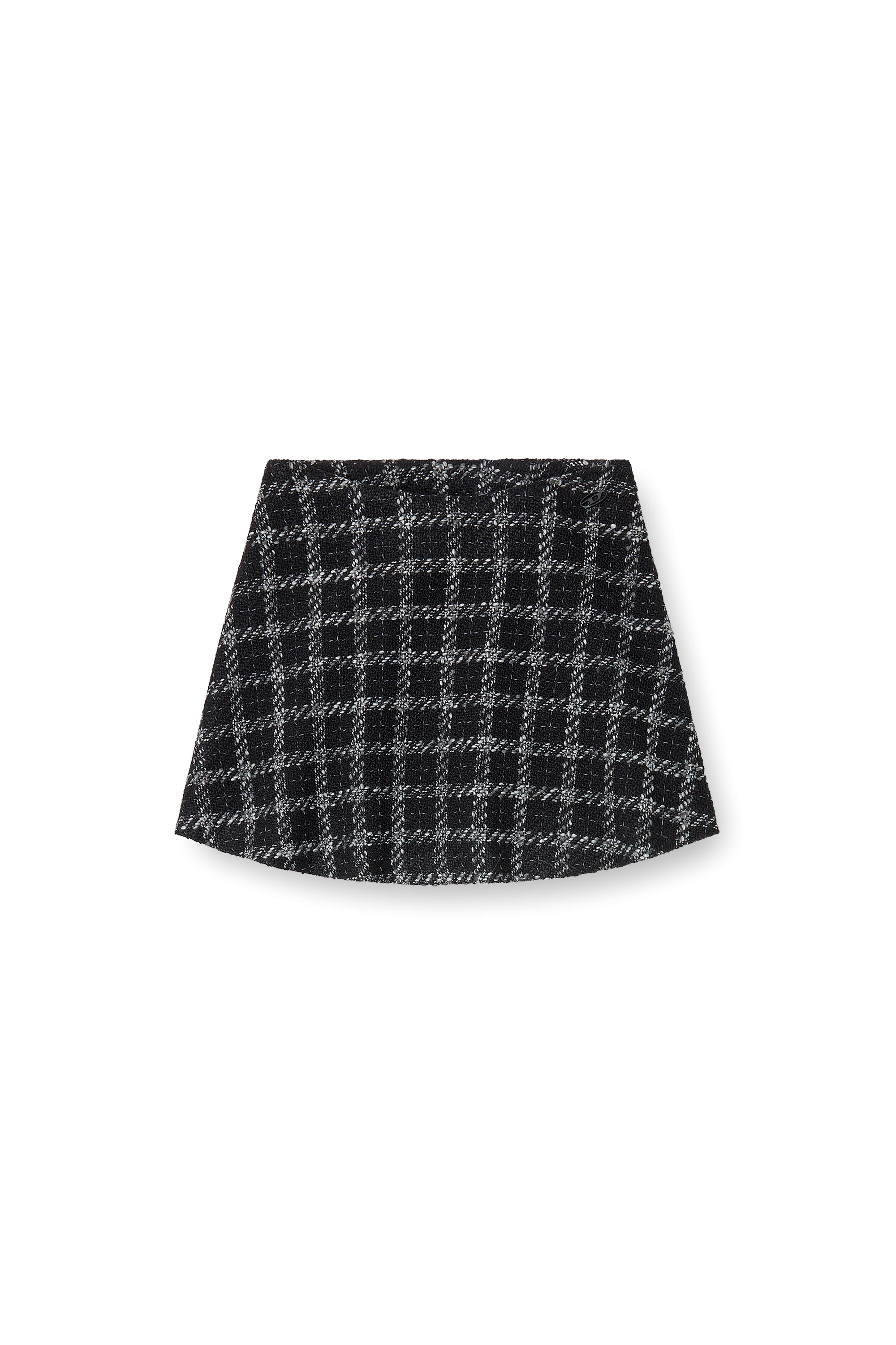 Diesel - O-GRACY, Woman's Boucl&eacute; skirt with checked pattern in Black/White - 2
