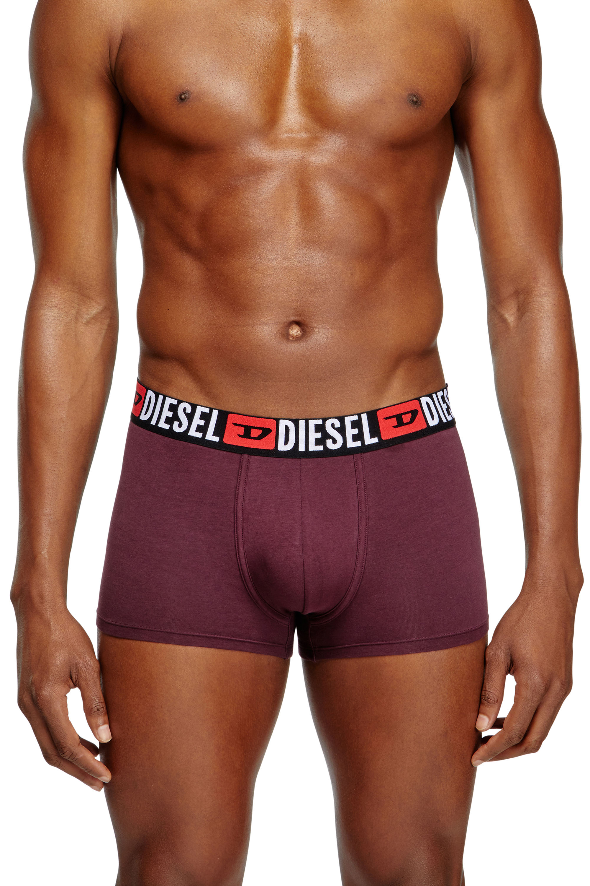 Diesel - UMBX-DAMIENTHREEPACK, Male's Three-pack of all-over logo waist boxers in Black/Violet - 1