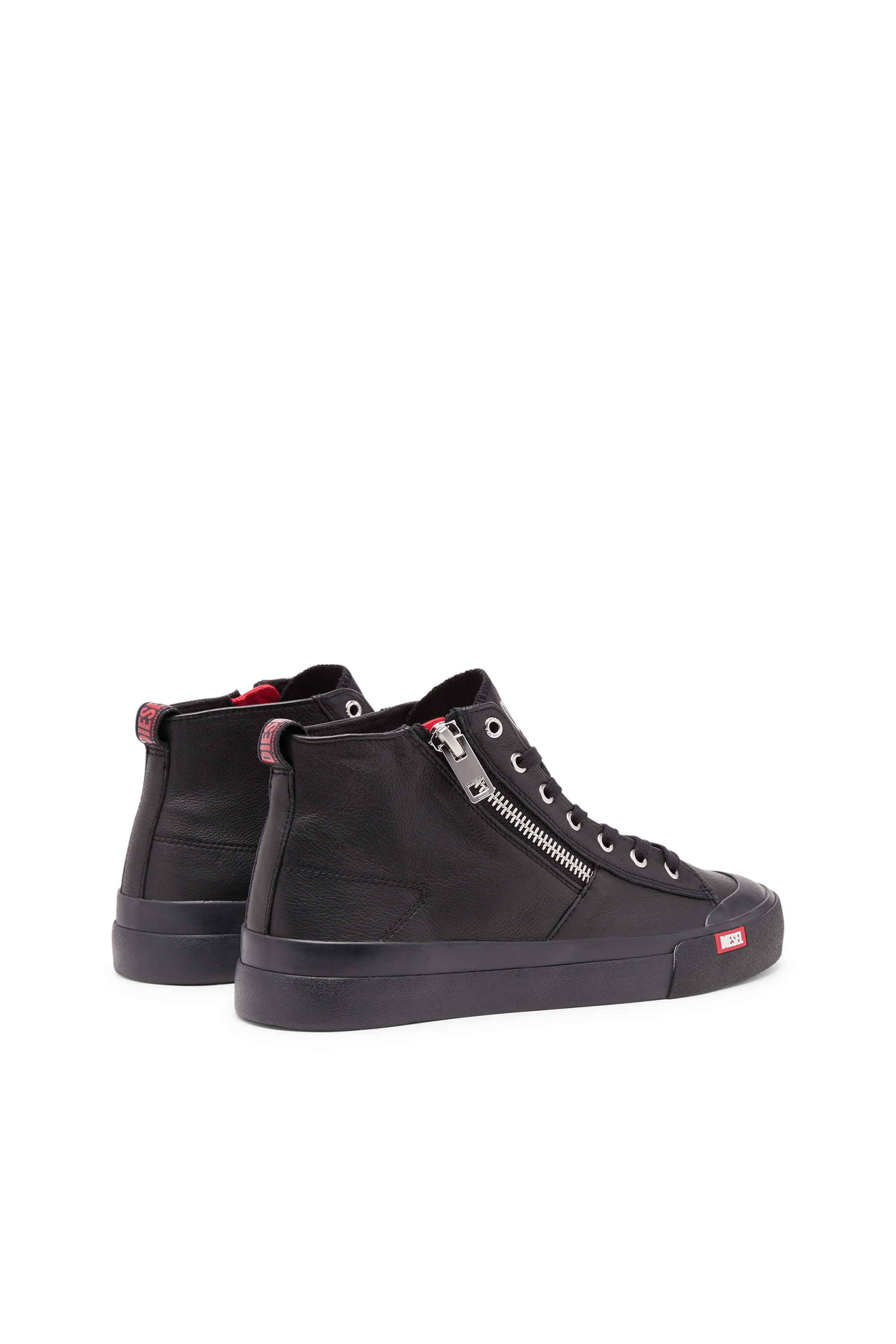 Diesel - S-ATHOS ZIP, Male's S-Athos Zip-High-top sneakers in premium leather in Black - 3