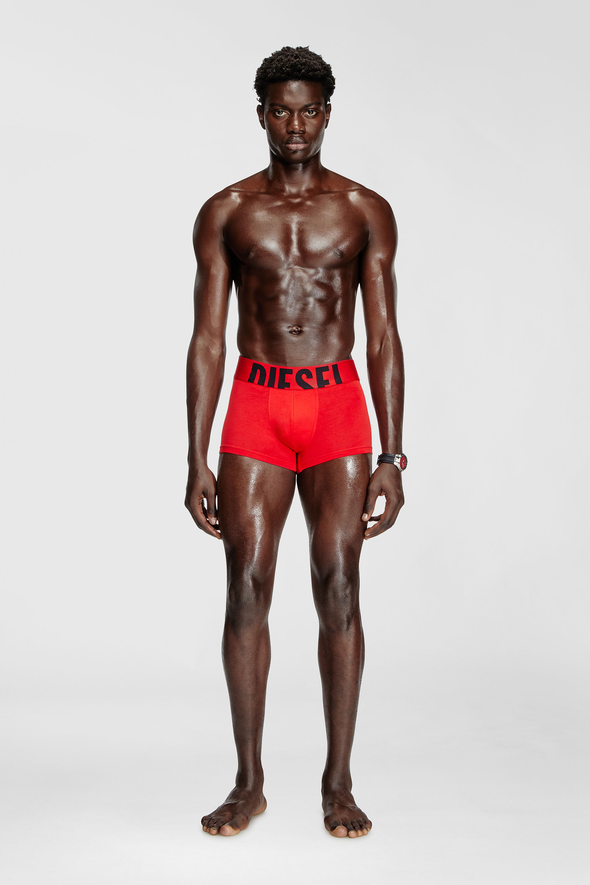 Diesel - UMBX-DAMIENTHREEPACK-5.5EL, Male's Three-pack boxer briefs in stretch cotton in Red/Black - 2