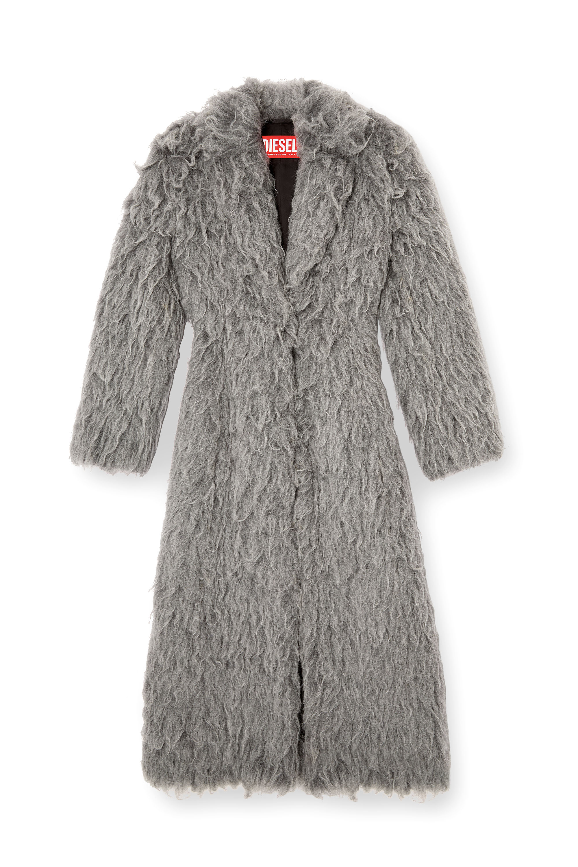 Diesel - W-GLAMO-R1, Woman's Shaggy coat in Grey - 2