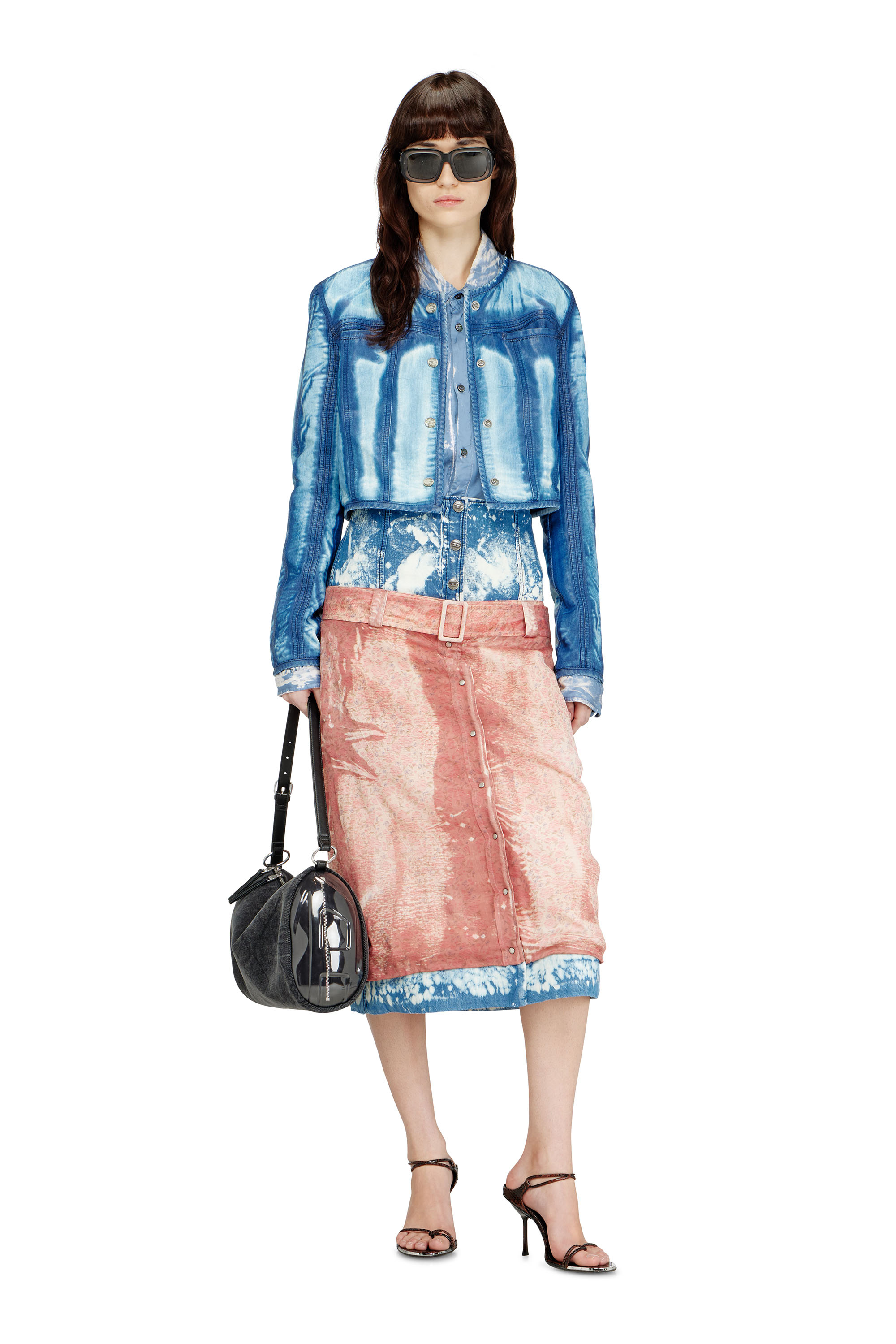 Diesel - DE-SYPHRA-FSI, Chaqueta cropped de denim Lyocell X-Ray lavado oscuro Mujer in Azul marino - 1