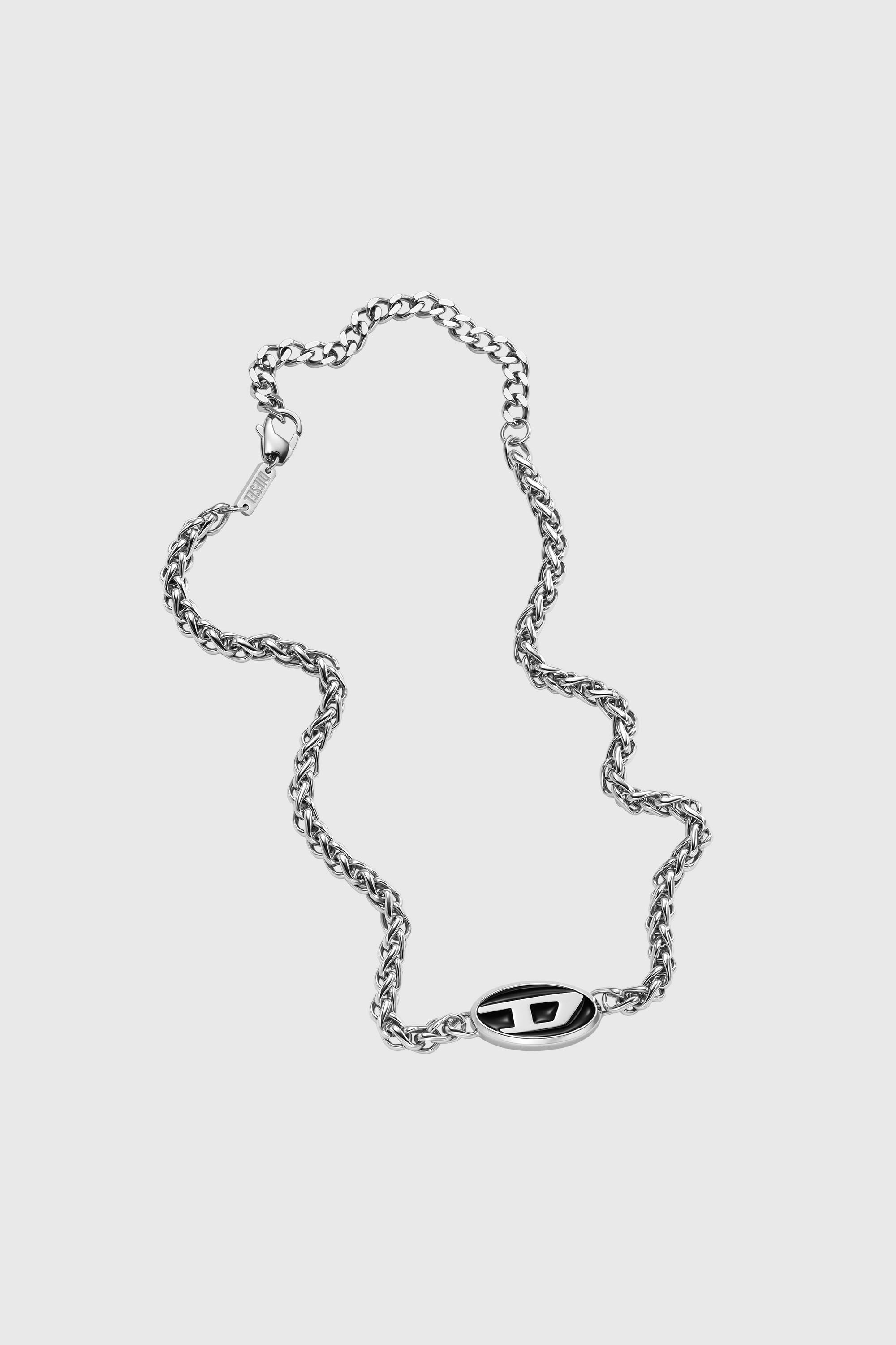 Diesel - DX1470, Unisex's Stainless steel chain necklace in Silver/Black - 1