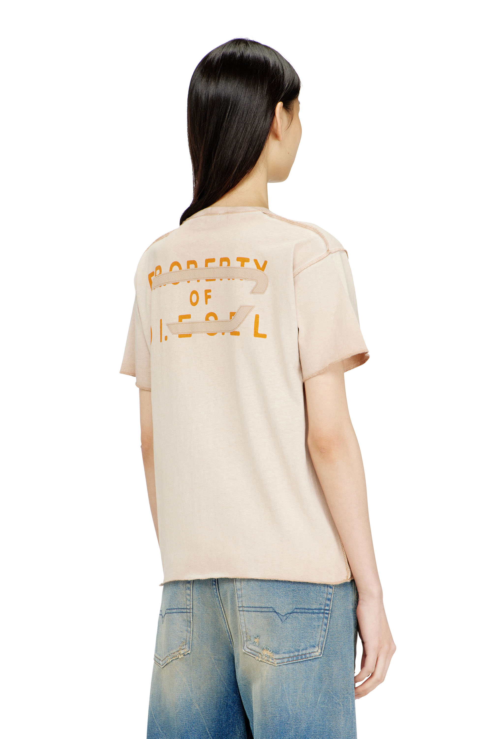 Diesel - T-ILY, Female's Regular cotton T-shirt with D appliqu&eacute; in null - 4
