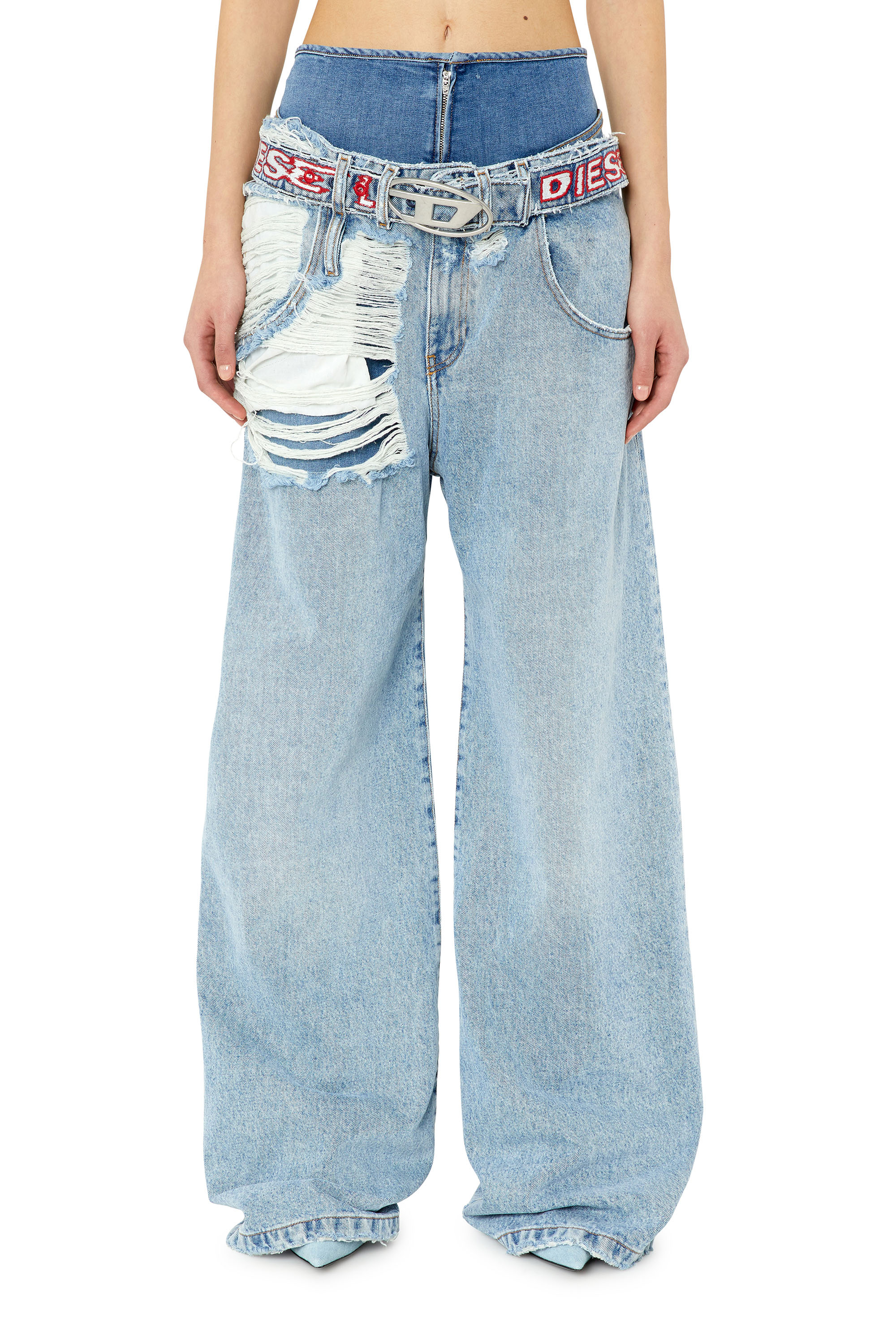 D-ILLIN Woman: boyfriend Light blue Jeans | Diesel