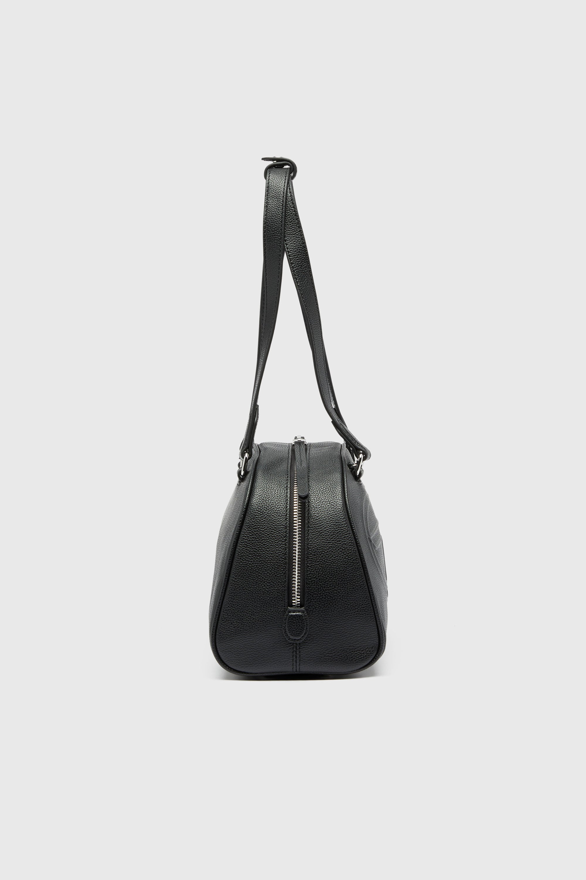 Women's 1DR Dome - Leather Boston bag with embossed logo | Black