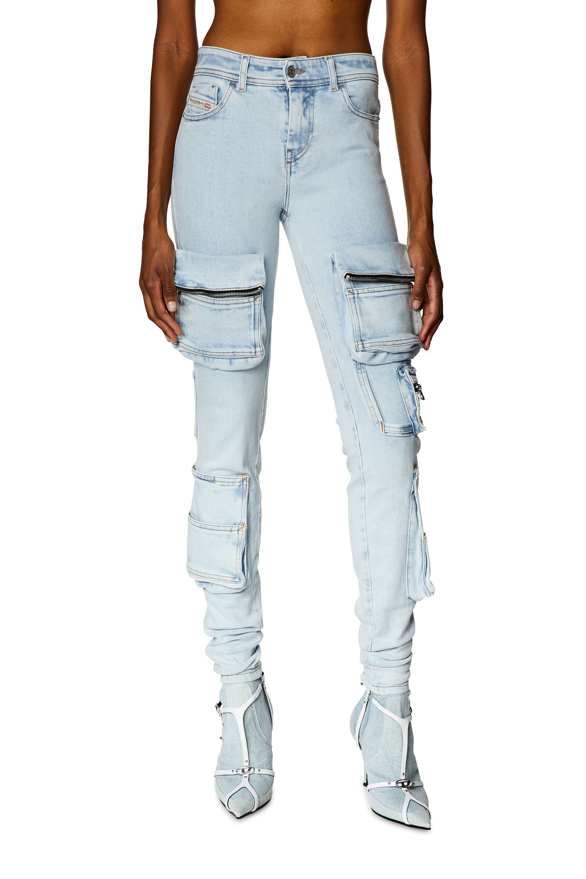 Skinny Jeans 1984 Slandy-High 068FU, Light Blue Diesel - Woman's Skinny Jeans 1984 Slandy-High 068FU, Light Blue - 3