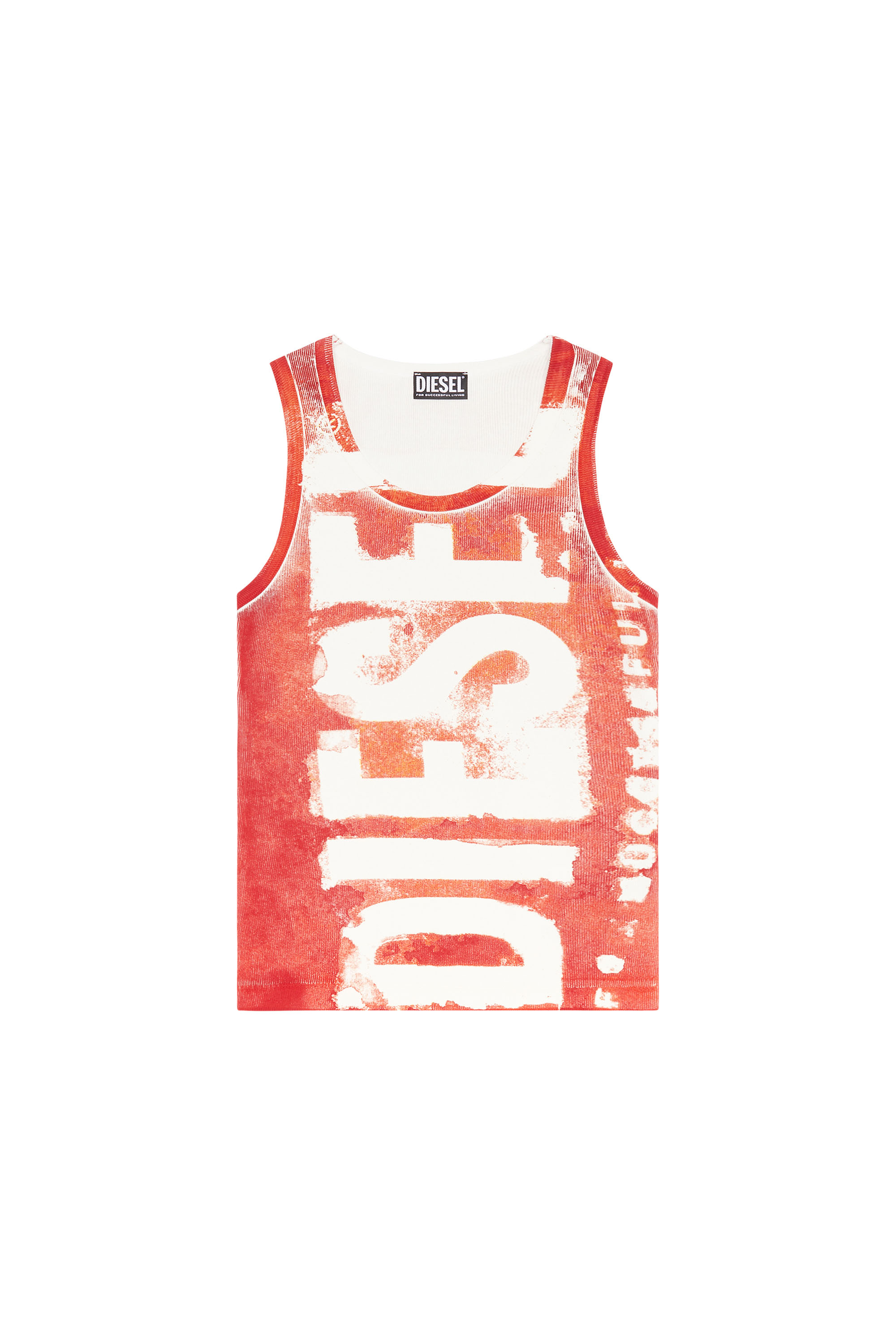 Diesel - T-ANKY-G1, Woman's Tank top with bleeding-effect logo in Red - 2