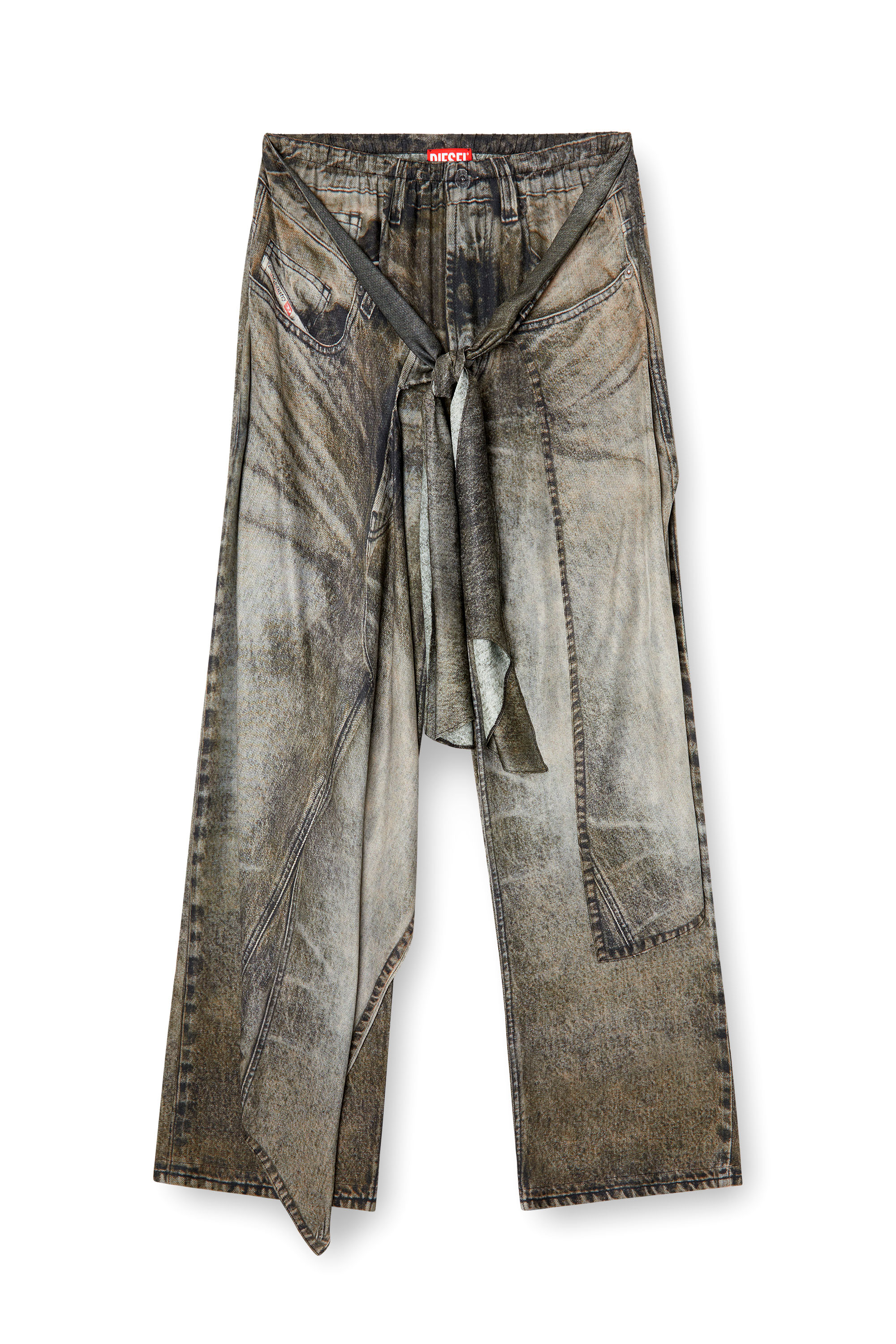 Diesel - P-ALOMA, Female's Wrap pants in denim-look viscose in Grey - 2